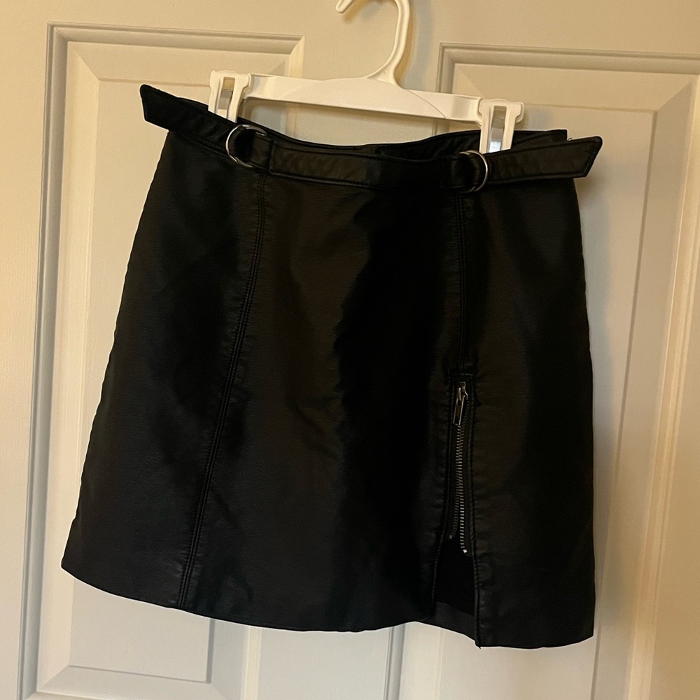 Free People Faux Leather Mini Skirt